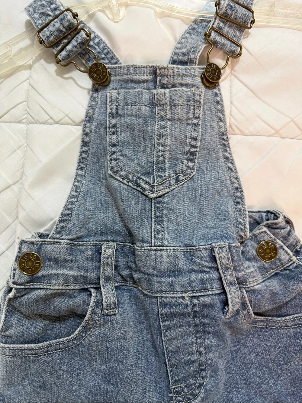 Little Bipsy Distressed Denim Overalls - Light Wash 2T